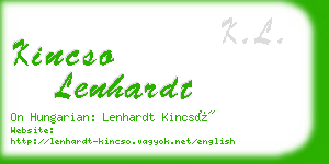 kincso lenhardt business card